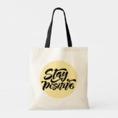 Blijf positief geel tote bag (Achterkant)