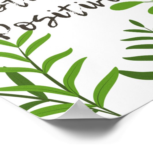Blijf positief gemotiveerd poster met botanisch (Hoek)