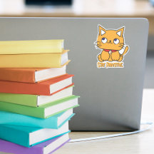 Blijf Positief Grappige Kat Cartoon Laptop Notitie