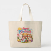 Blijf Positief Grote Tote Bag (Achterkant)