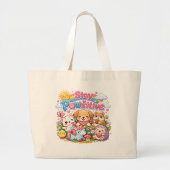 Blijf Positief Grote Tote Bag (Voorkant)
