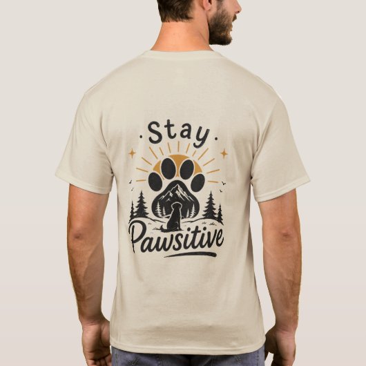 Blijf Positief Hond Liefhebber T-Shirt (Achterkant)