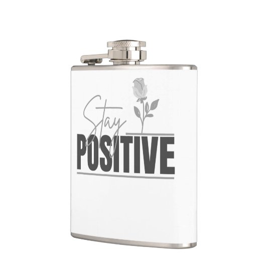 Blijf Positief Inspirerend Heupfles (Links)