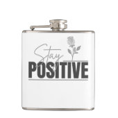 Blijf Positief Inspirerend Heupfles (Voorkant)