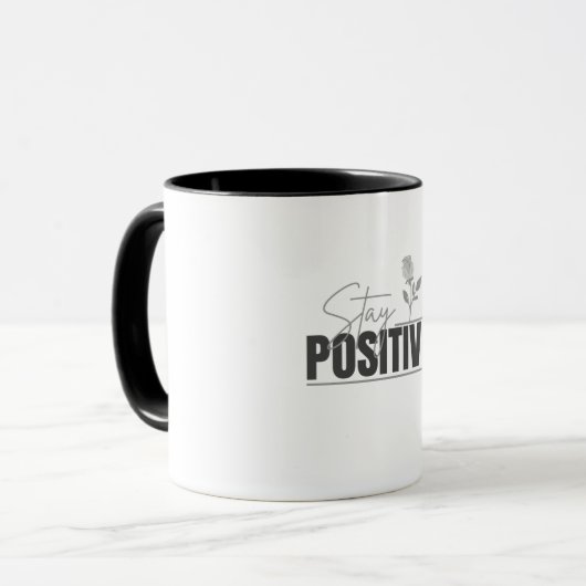 Blijf Positief Inspirerend Mok (Voorkant links)