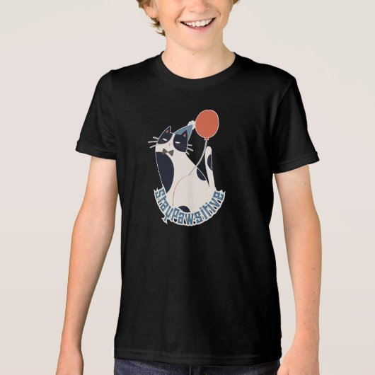 Blijf Positief Jeugd Tri-blend Tuxedo Kat Verjaard Shirt (Voorkant)