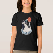 Blijf Positief Jeugd Tri-blend Tuxedo Kat Verjaard Shirt (Voorkant)