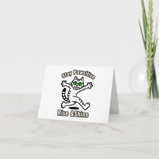 Blijf Positief Kat Bedankkaart (Voorkant)