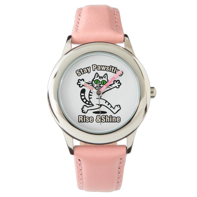 Blijf Positief Kat Horloge (Voorkant)