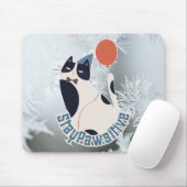 Blijf Positief Kat Illustratie Moderne Artistieke Muismat (Met muis)