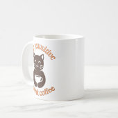 Blijf positief Kat Koffie Design Koffiemok (Voorkant links)
