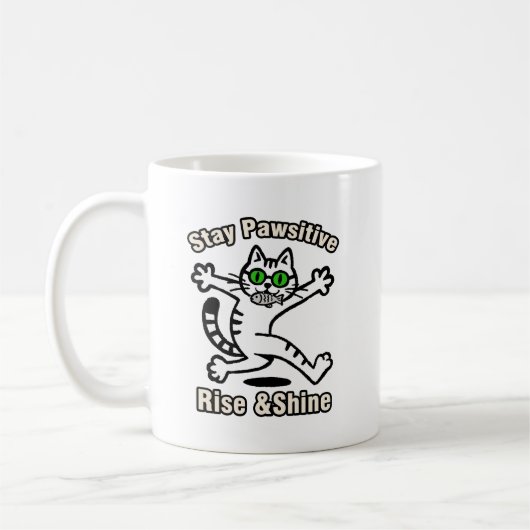 Blijf Positief Kat Koffiemok (Links)