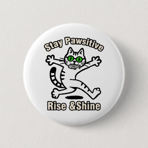 Blijf Positief Kat Ronde Button 5,7 Cm