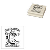 Blijf Positief Kat Rubberstempel (Gestempeld)