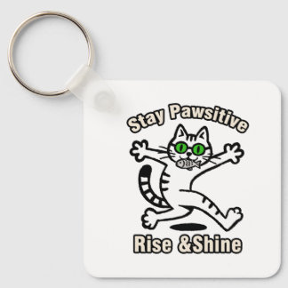 Blijf Positief Kat Sleutelhanger