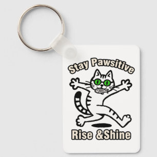 Blijf Positief Kat Sleutelhanger