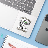 Blijf Positief Kat Sticker (Laptop met iPhone)