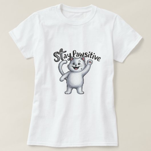 Blijf positief Kat T-shirt (Design voorkant)