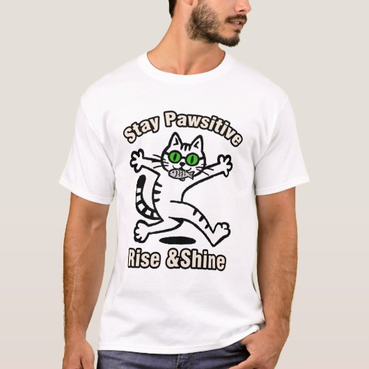Blijf Positief Kat T-shirt (Voorkant)