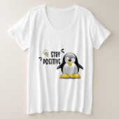 Blijf positief met Cute Funny Penguin Cartoon Grote Maat T-shirt (Design voorkant)
