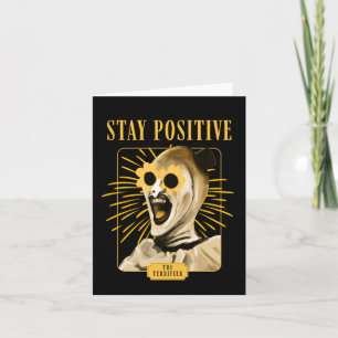 Blijf positief met de ! van de clown Sticker Kaart