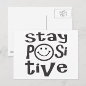 Blijf positief met een blij gezicht briefkaart (Voorkant / Achterkant)