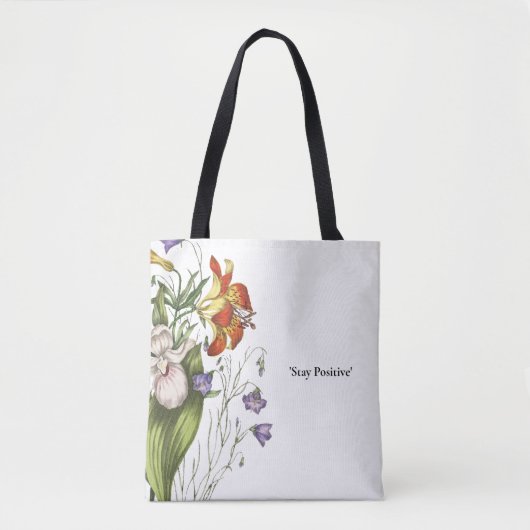 Blijf positief Mindset Flower Canvas tas (Voorkant)