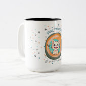 Blijf positief / minimalistisch / kat / aanmoedigi tweekleurige koffiemok (Voorkant links)