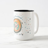 Blijf positief / minimalistisch / kat / aanmoedigi tweekleurige koffiemok (Voorkant rechts)