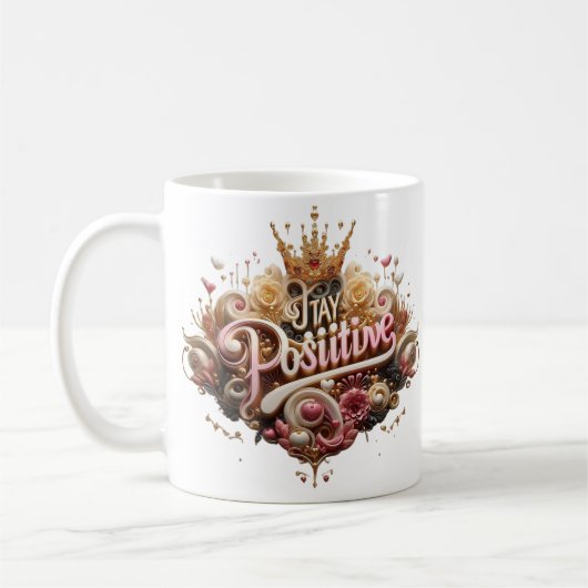 Blijf positief" Mok – Een perfect geschenk van bem (Links)