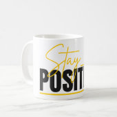 Blijf Positief Mok – Start Je Dag met een Boodscha (Voorkant links)