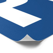 Blijf positief Motivatie blauw wit Poster (Hoek)