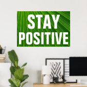 Blijf positief Motivatie Groene Botanische Poster (Thuiskantoor)
