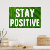 Blijf positief Motivatie Groene Botanische Poster (Keuken)
