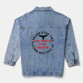 Blijf positief om creatief te zijn denim jacket (Achterkant)