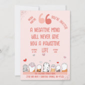 Blijf positief passief kat thema feest kaart (Voorkant)