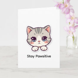 Blijf Positief | Persoonlijke Kawaii Kat Kaart