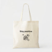 Blijf positief - protonchemie tote bag (Voorkant)
