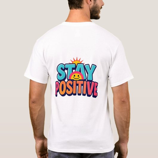 Blijf positief Rainbow Smiley Face T-shirt (Achterkant)