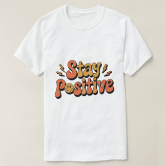 Blijf Positief Retro Groovy T-Shirt – 70s Smiley G