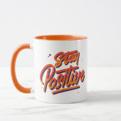 Blijf positief - Retrotypografie Mok (Links)