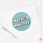 Blijf Positief Ronde Sticker (Envelop)