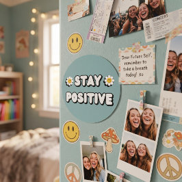 Blijf Positief Ronde Sticker