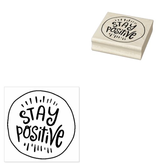 Blijf Positief Rubberstempel (Gestempeld)