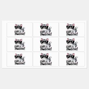 Blijf positief! Schattige Cat Sticker Pack – Set v