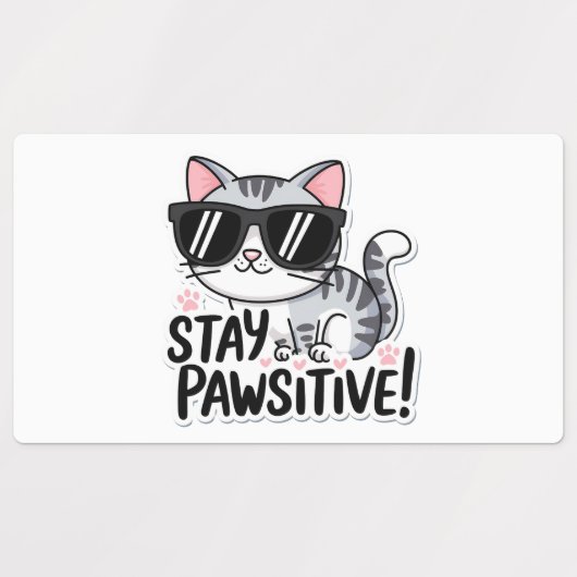 Blijf positief! Schattige Cat Sticker Pack – Set v (Design 2)