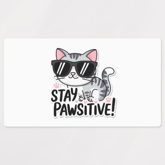 Blijf positief! Schattige Cat Sticker Pack – Set v (Design 1)