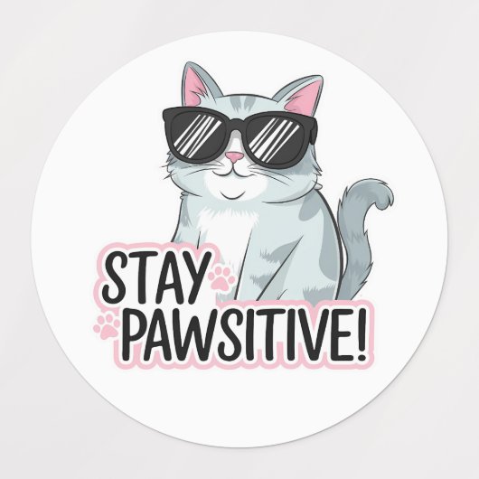Blijf positief! Schattigee Cat Sticker – Fun en En (Design 2)