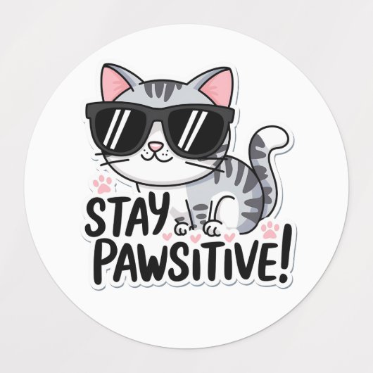 Blijf positief! Schattigee Cat Sticker – Fun en En (Design 1)