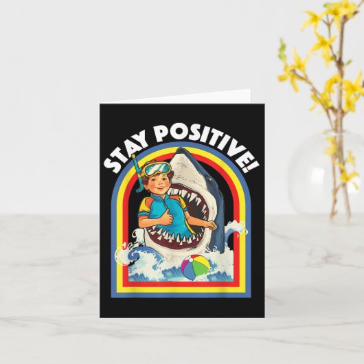 Blijf positief - Shark Lover Wildlife Ocean Zee An Kaart (Gele Bloem)